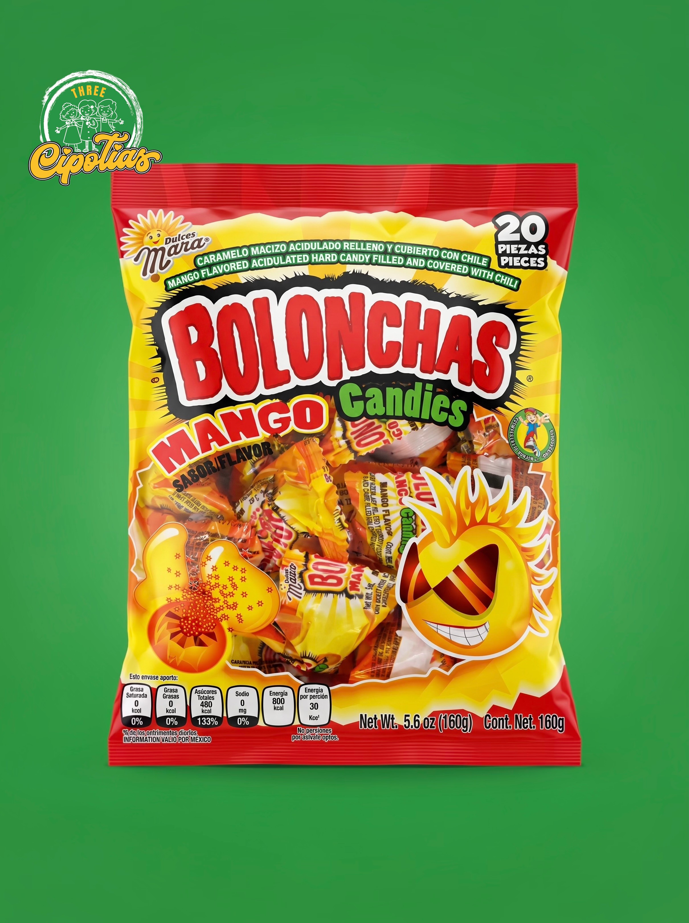 Dulces Mara Bolonchas Mango Chile 20 Piezas