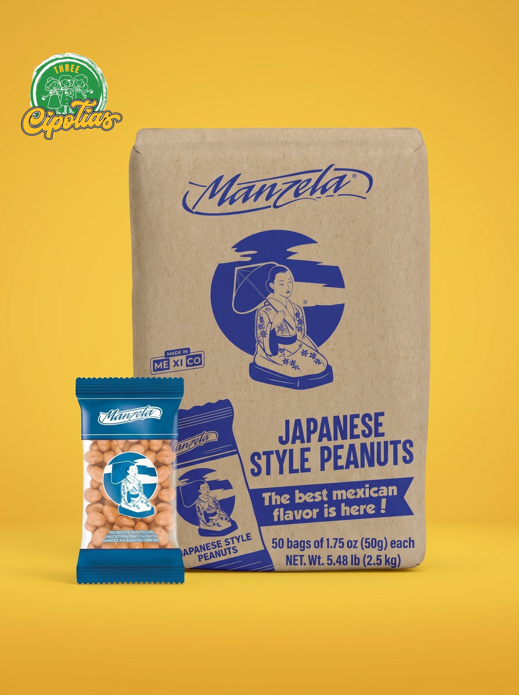 Manzela Japanese Peanuts Display 50 bolsas