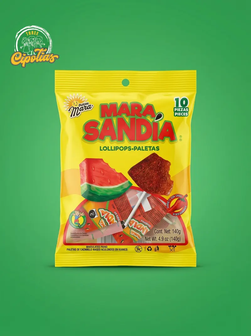 Dulces Mara Sandía Lollipops 10 Piezas