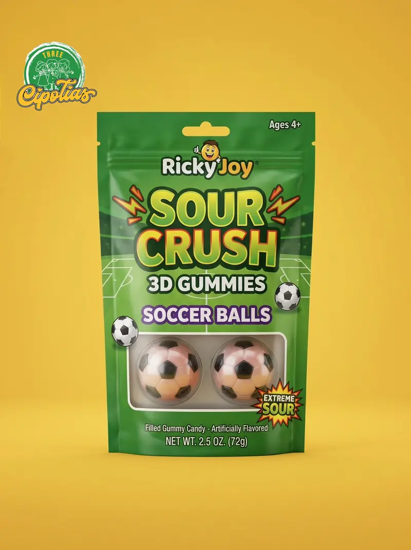 Ricky Joy Sour Crush 3D Gummies Soccer Balls