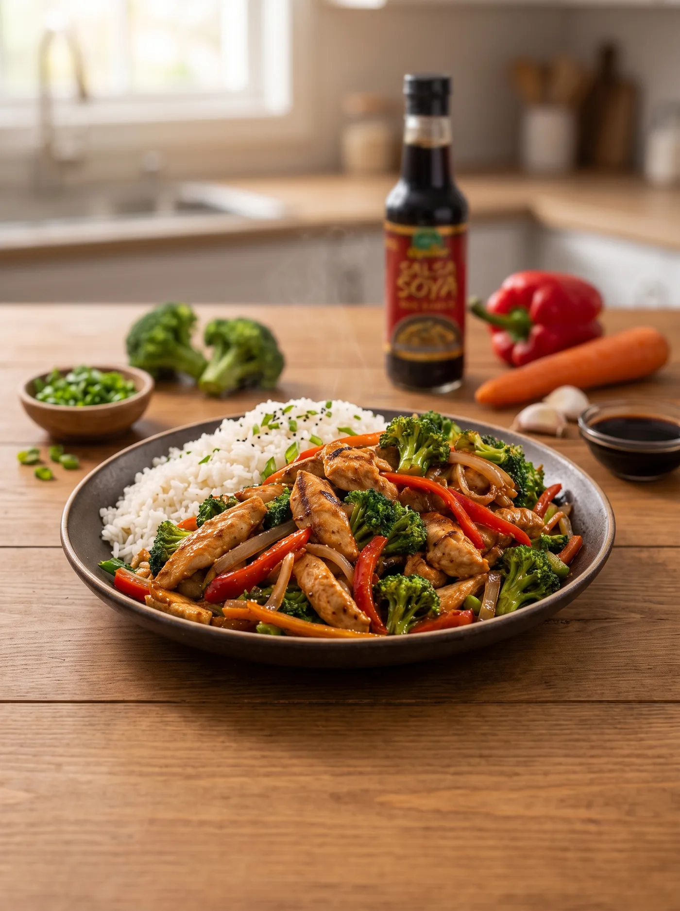 Pollo Salteado con Vegetales