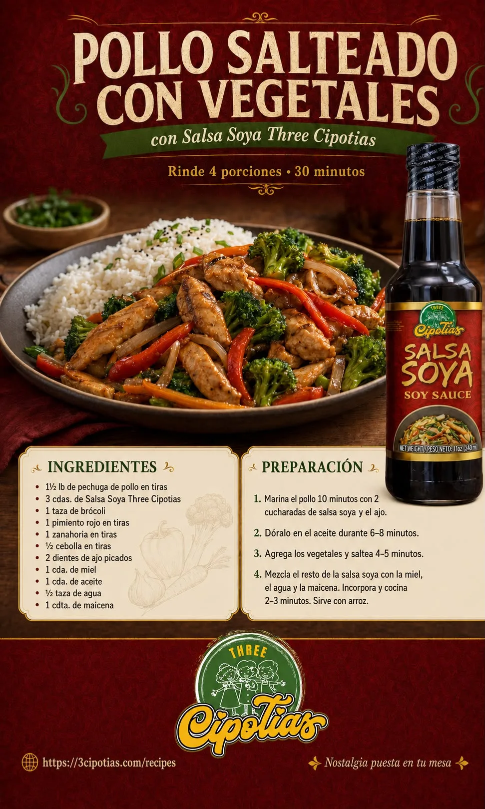 Pollo Salteado con Vegetales